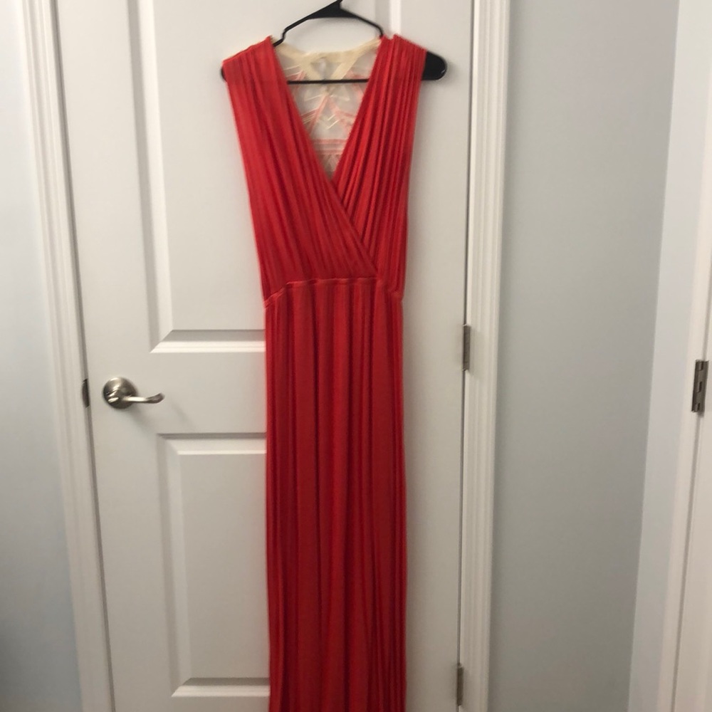 Beautiful red coral maxi dress
